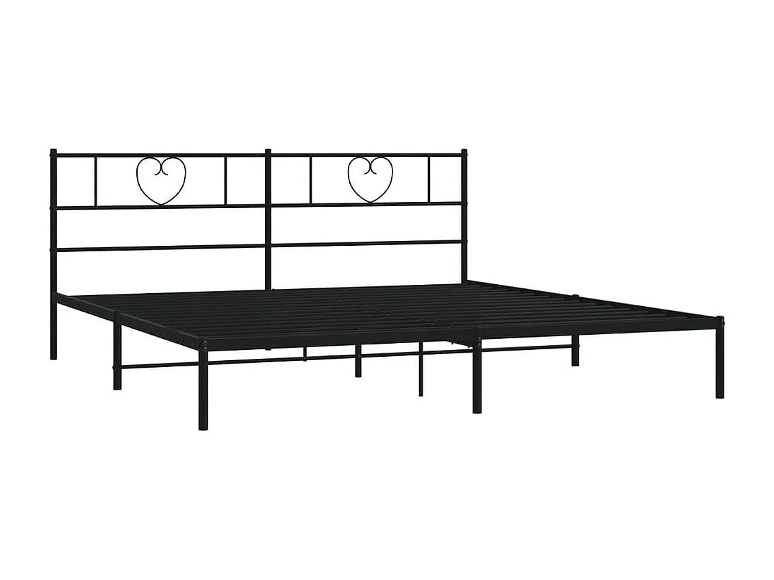Cama com cabeceira 183x213 cm metal preto PT994326