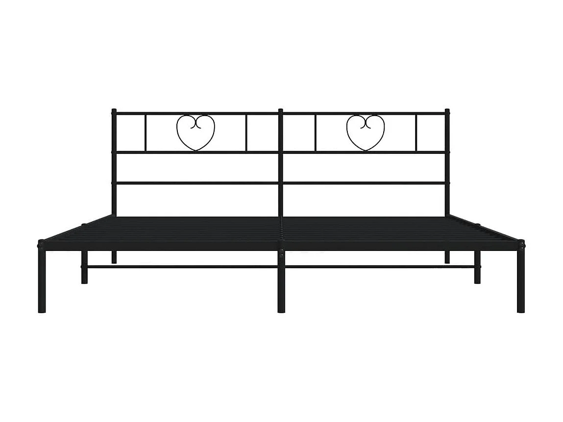 Cama com cabeceira 183x213 cm metal preto PT994326