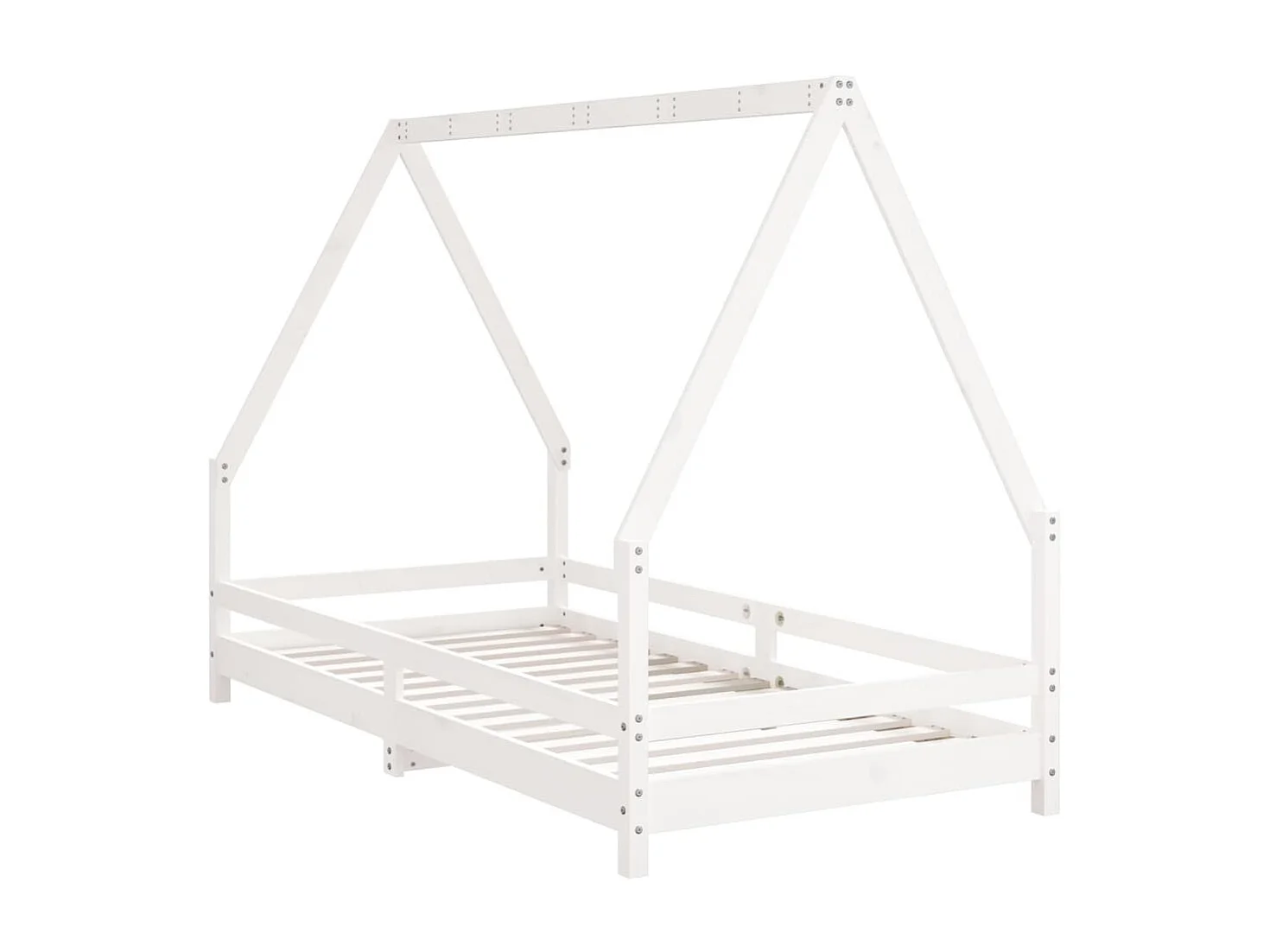 Lit-90x190 cm pour enfants blanc bois de pin massif EGGB80713