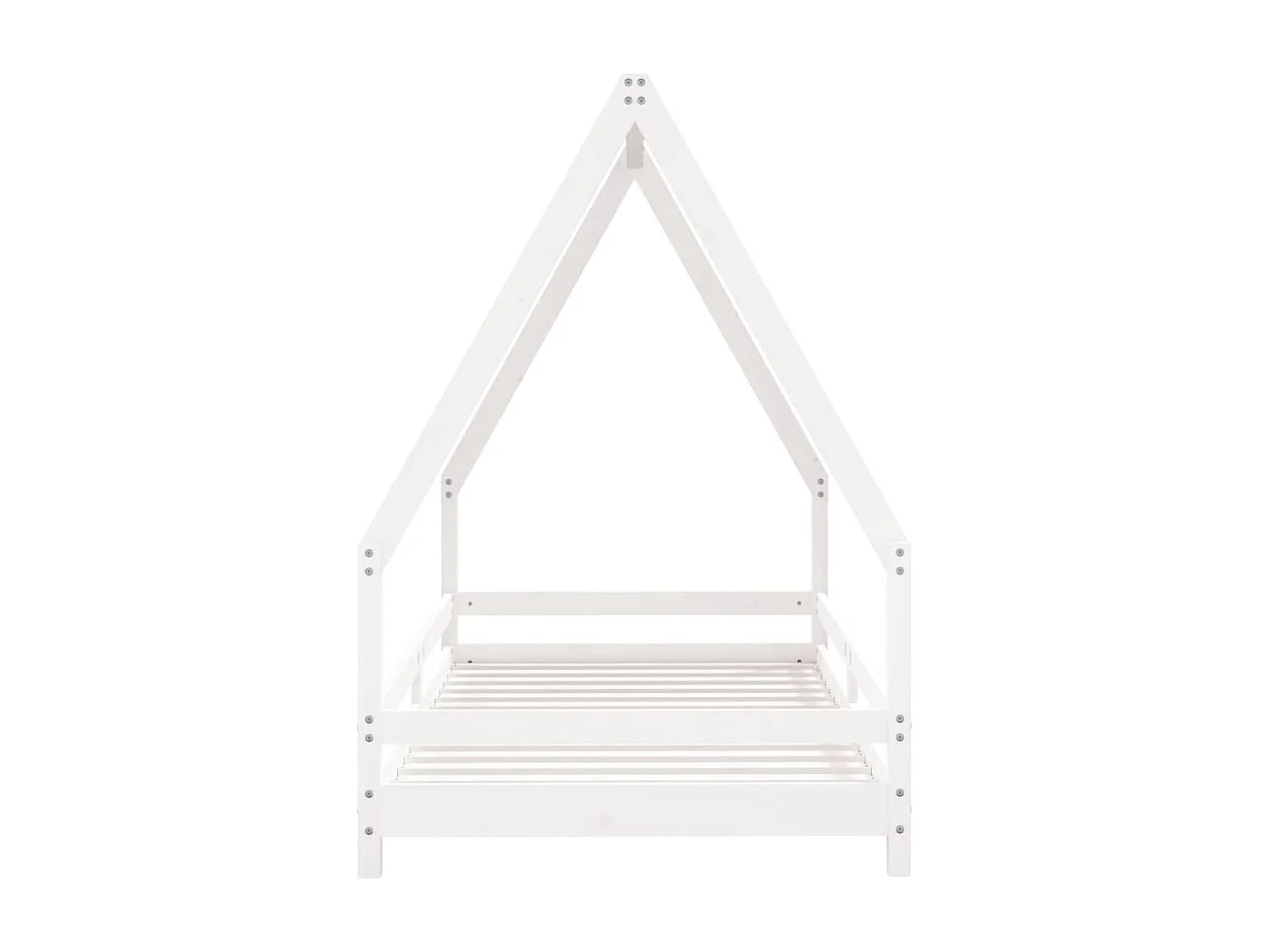 Kinderbedframe 90x190 cm massief grenenhout wit NL66075