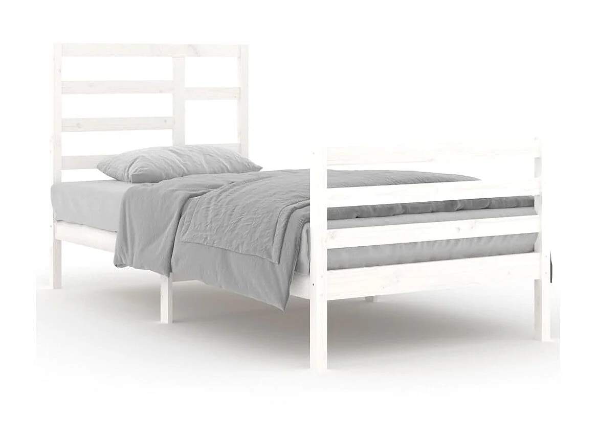 Cama 90x200 cm madera maciza blanco ES97229