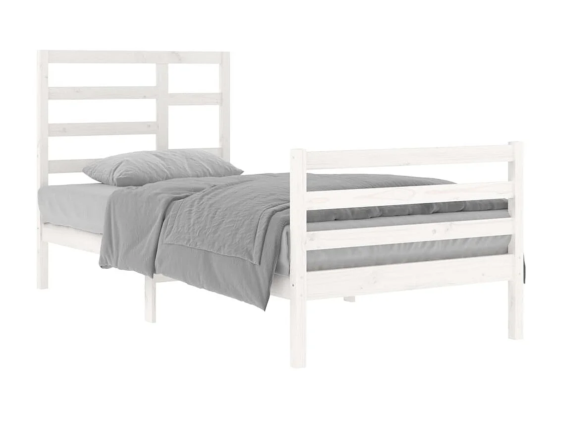 Cama 90x200 cm madera maciza blanco ES97229