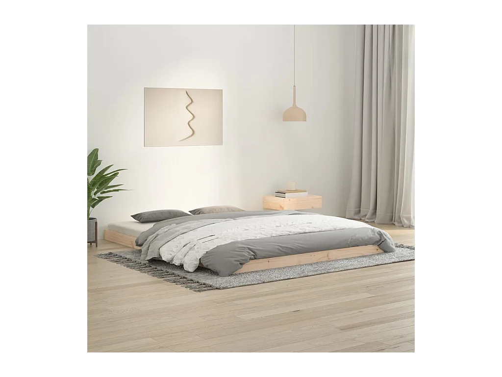 Cama 150x200 cm madera maciza de pino ES29154