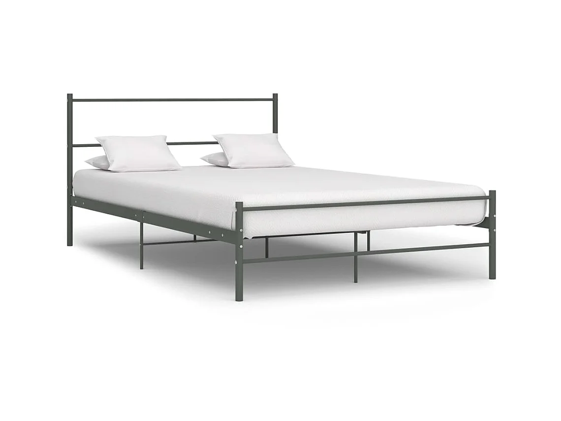 Lit-160x200 cm Gris Métal EGGB51806