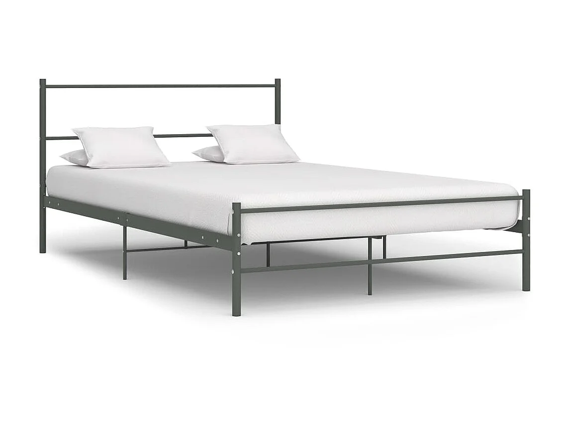 Lit-160x200 cm Gris Métal EGGB51806