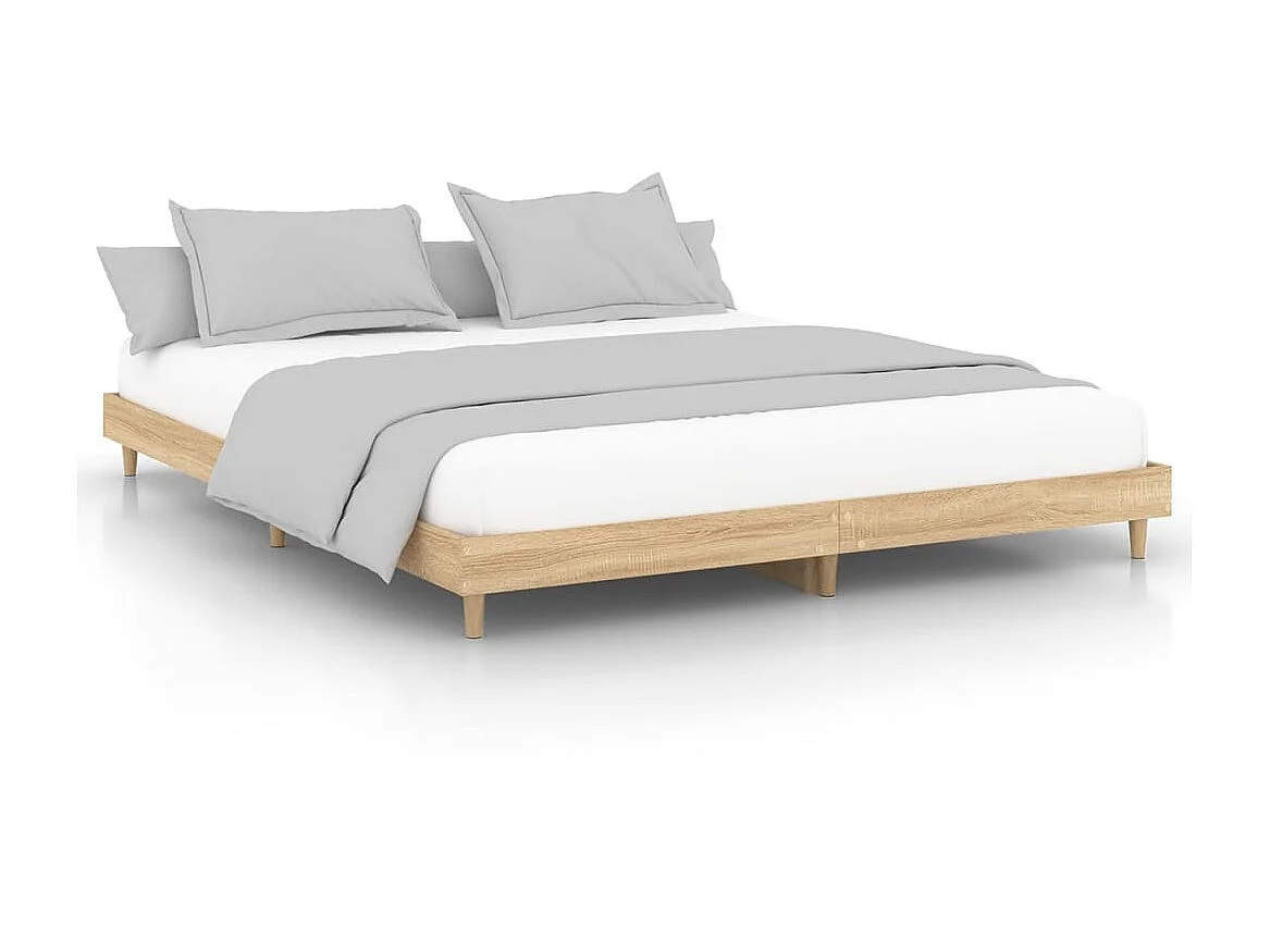 Cama 140x200 cm madera de ingeniería roble Sonoma ES85307