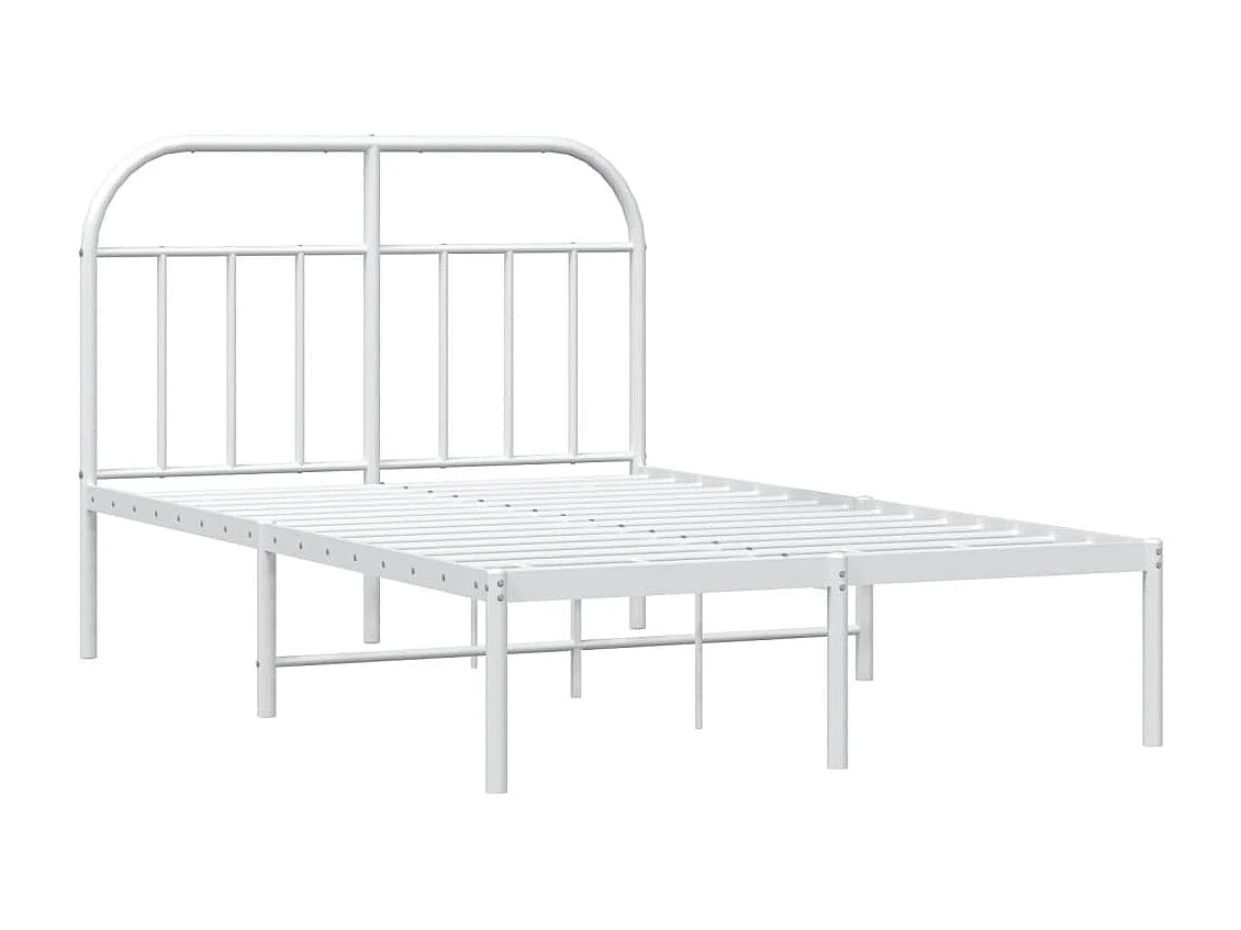 Lit-135x190 cm métal avec tête de lit blanc EGGB70606