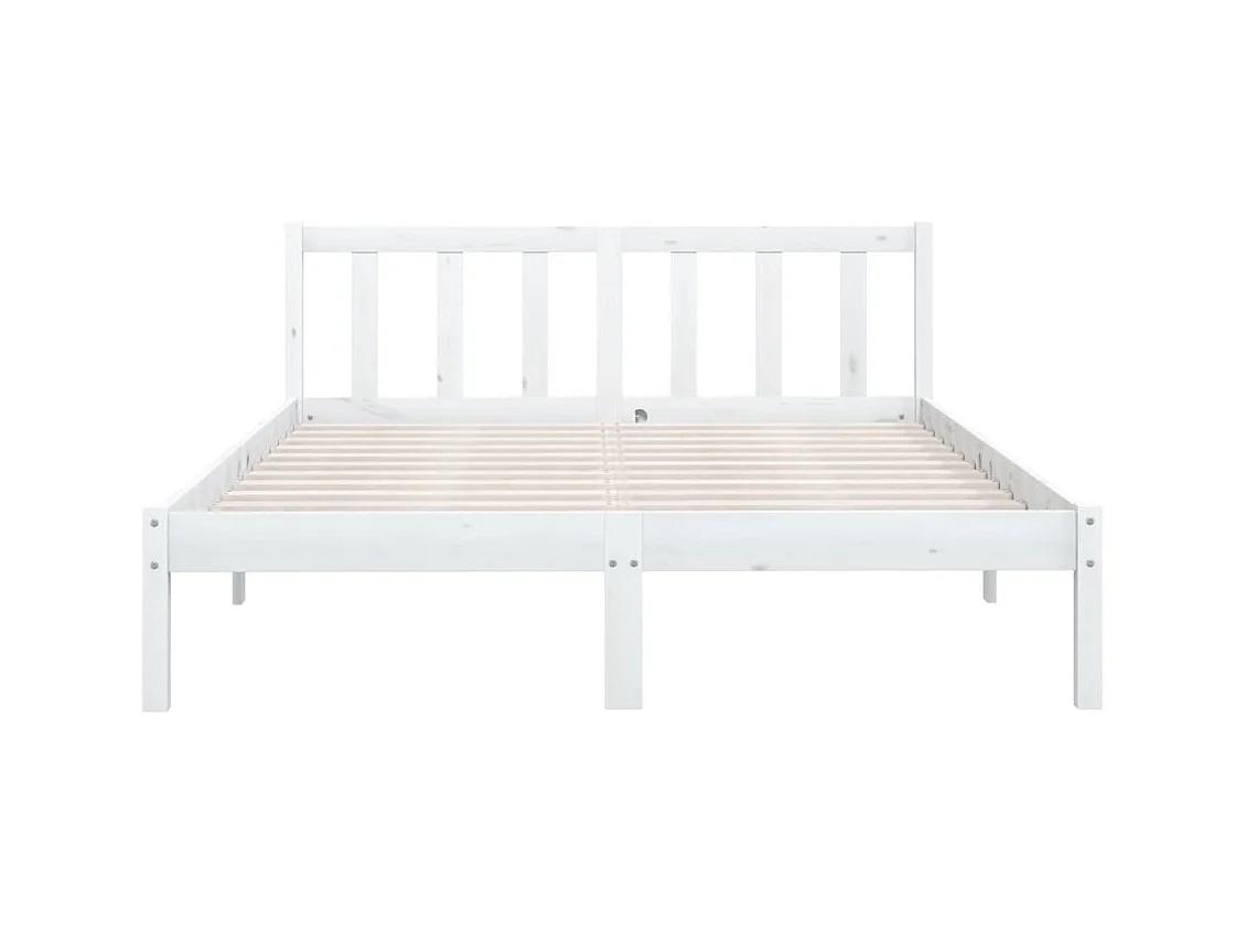 Lit-160x200 cm Blanc Bois de pin massif EGGB75790