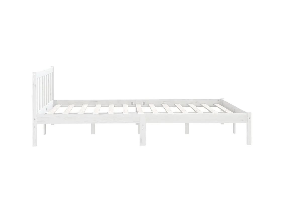 Lit-160x200 cm Blanc Bois de pin massif EGGB75790