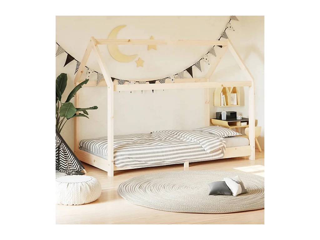 Cama 70x140 cm infantil de madera maciza de pino ES19659