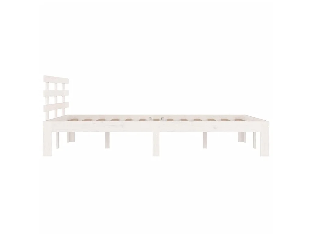 Lit-150x200 cm Blanc Bois massif Très grand EGGB76139