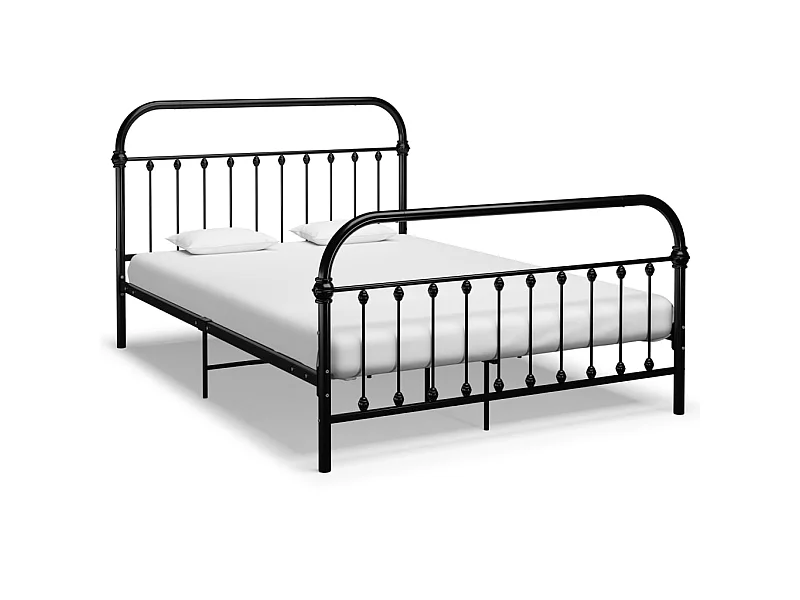 Lit-120x200 cm Noir Métal EGGB67868