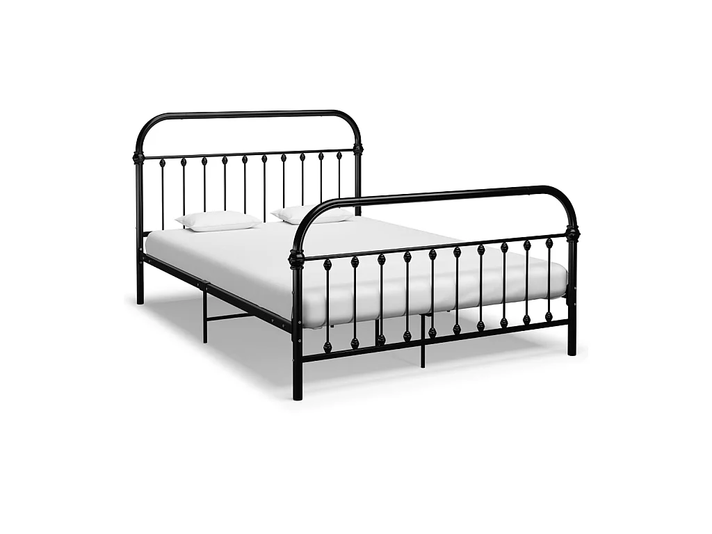 Lit-120x200 cm Noir Métal EGGB67868