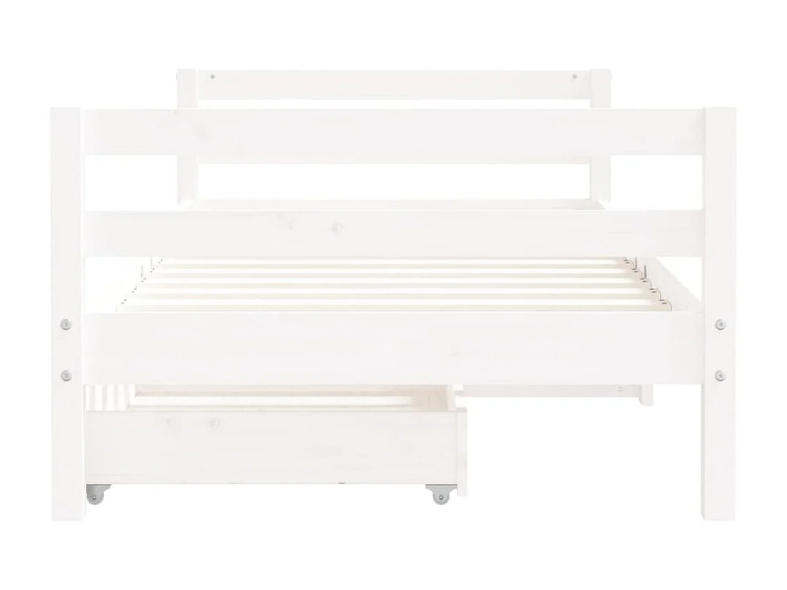 Lit-80x160 cm pour enfant tiroirs blanc bois pin massif EGGB71677