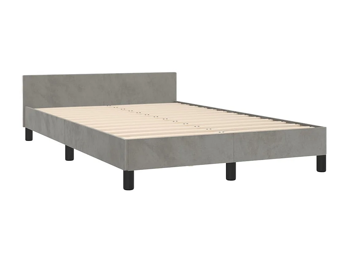 Bedframe met hoofdeinde fluweel lichtgrijs 120x200 cm NL69553