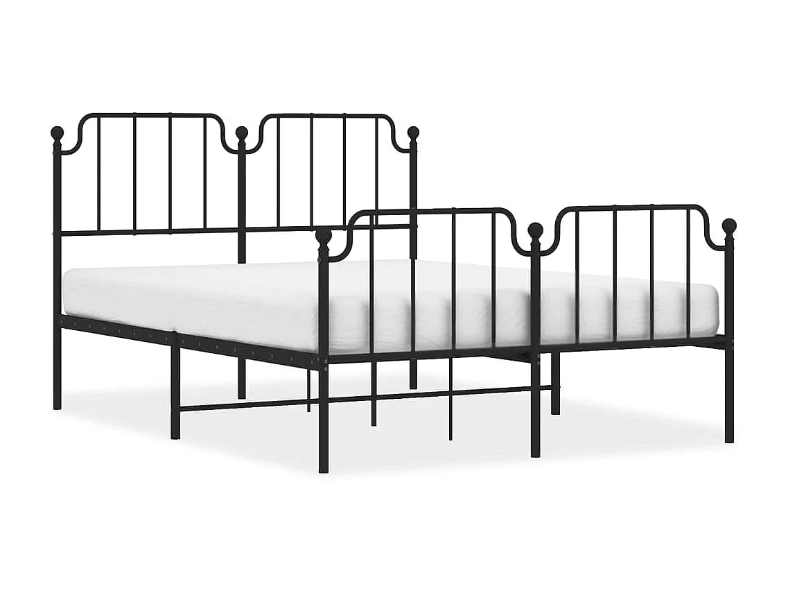 Bedframe met hoofd- en voeteneinde metaal zwart 140x200 cm NL98377