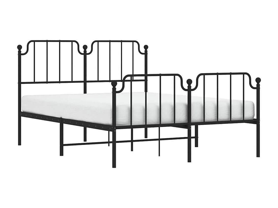 Bedframe met hoofd- en voeteneinde metaal zwart 140x200 cm NL98377