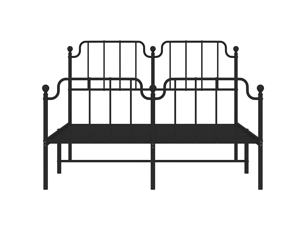 Bedframe met hoofd- en voeteneinde metaal zwart 140x200 cm NL98377