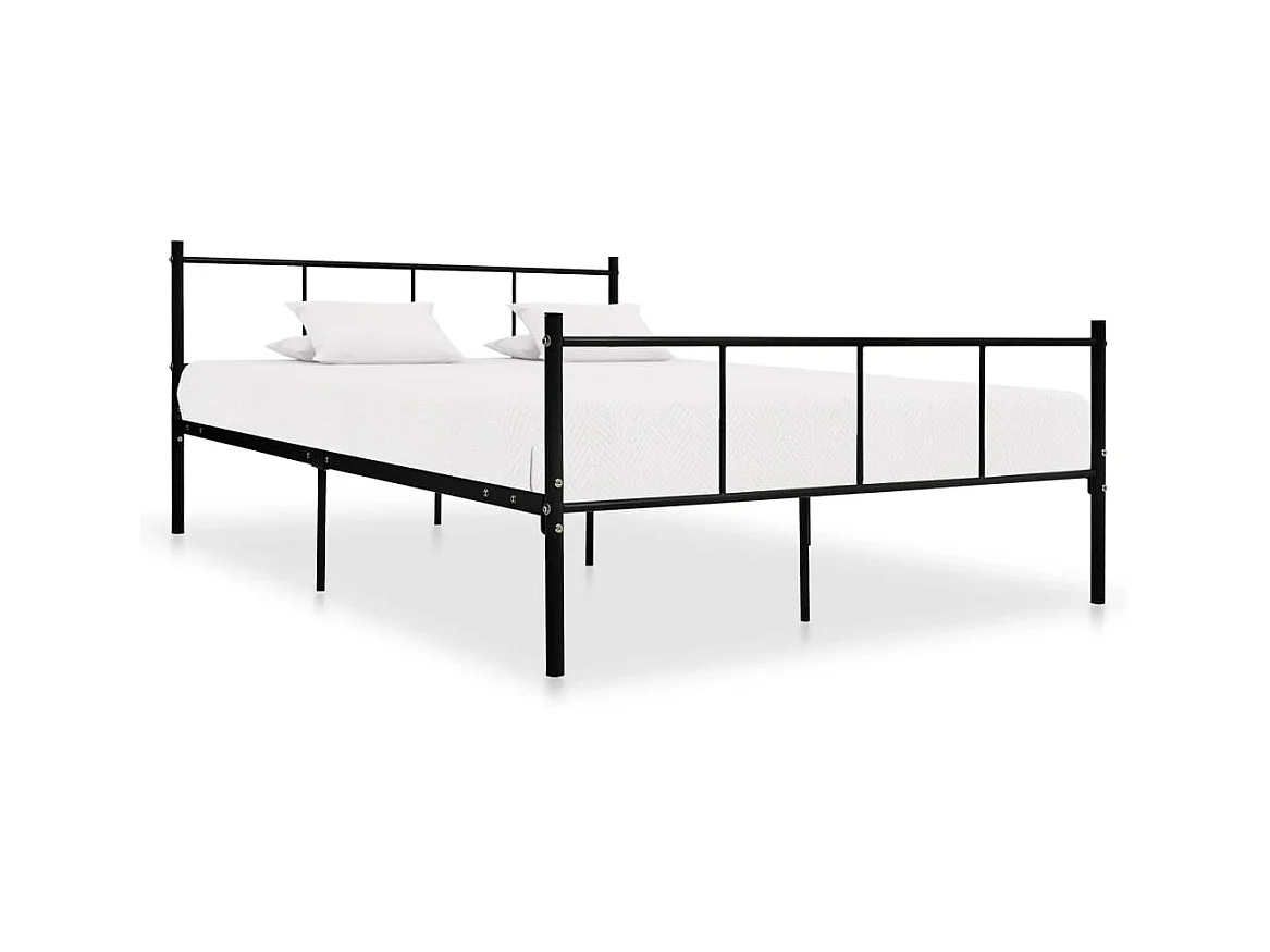 Lit-140x200 cm Noir Métal EGGB52232