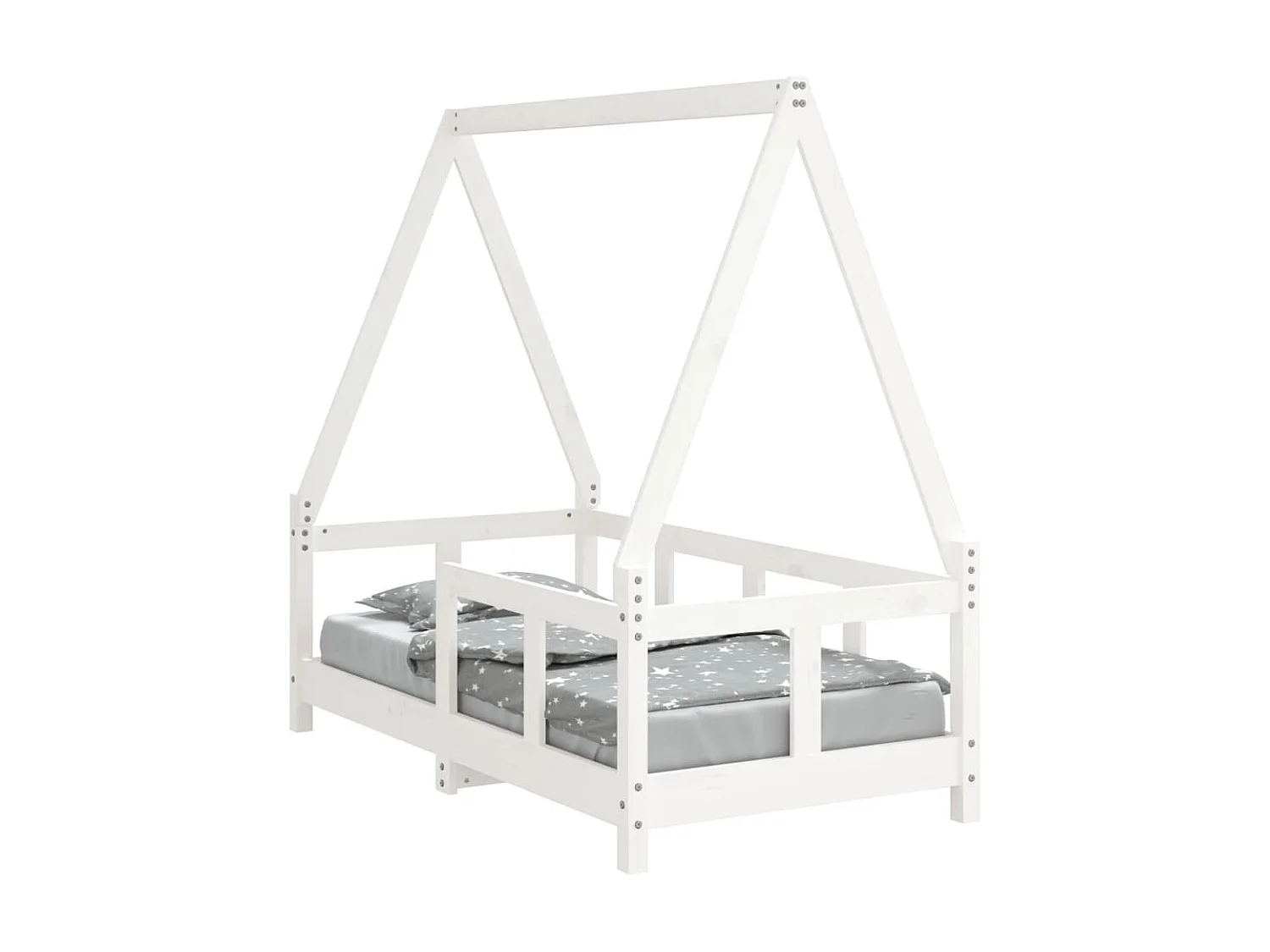 Lit-70x140 cm pour enfant blanc bois de pin massif EGGB97465