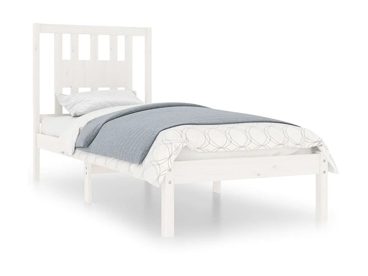 Lit-90x190 cm Blanc Bois massif Simple EGGB41054