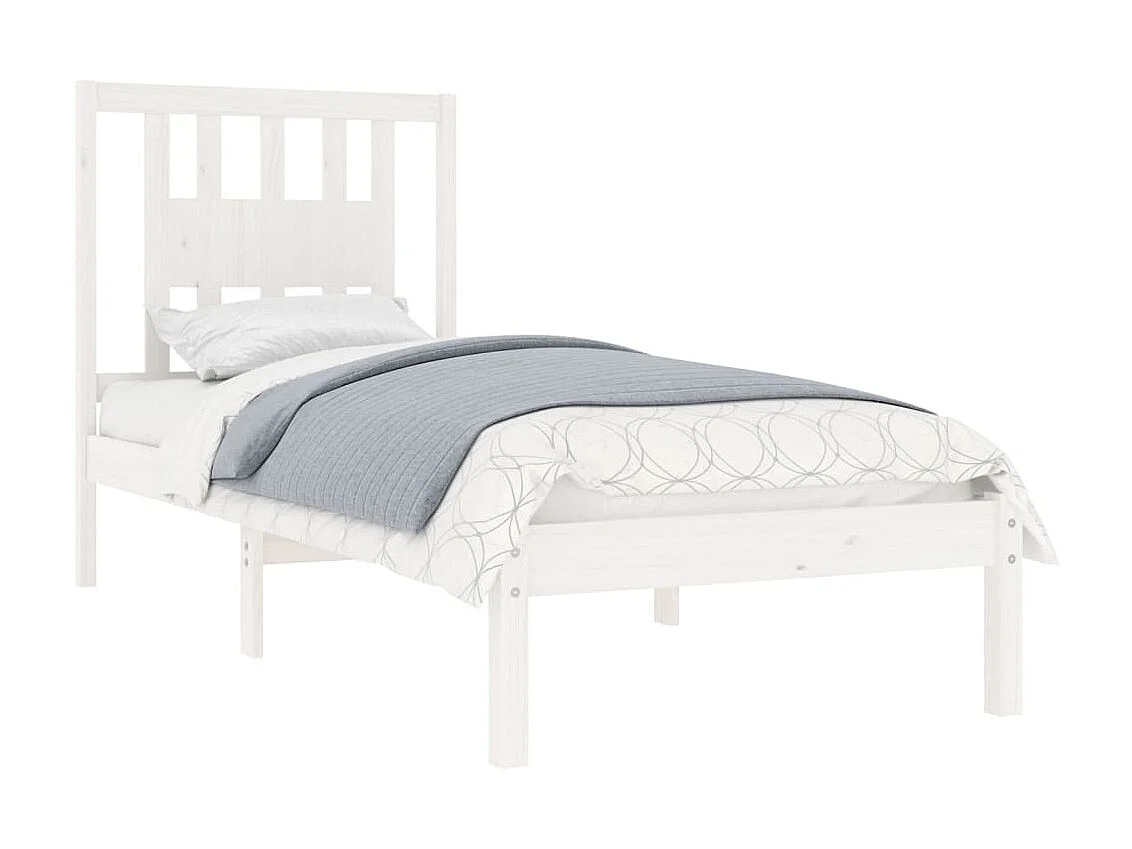 Lit-90x190 cm Blanc Bois massif Simple EGGB41054