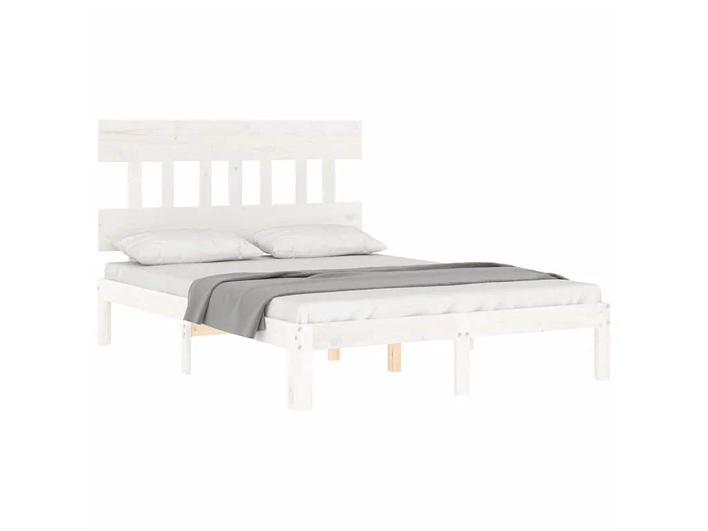 Lit-120x200 cm avec tête de lit blanc bois massif EGGB16801