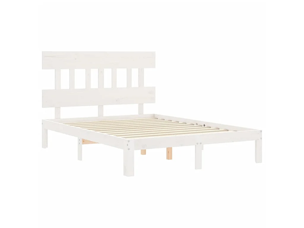 Lit-120x200 cm avec tête de lit blanc bois massif EGGB16801