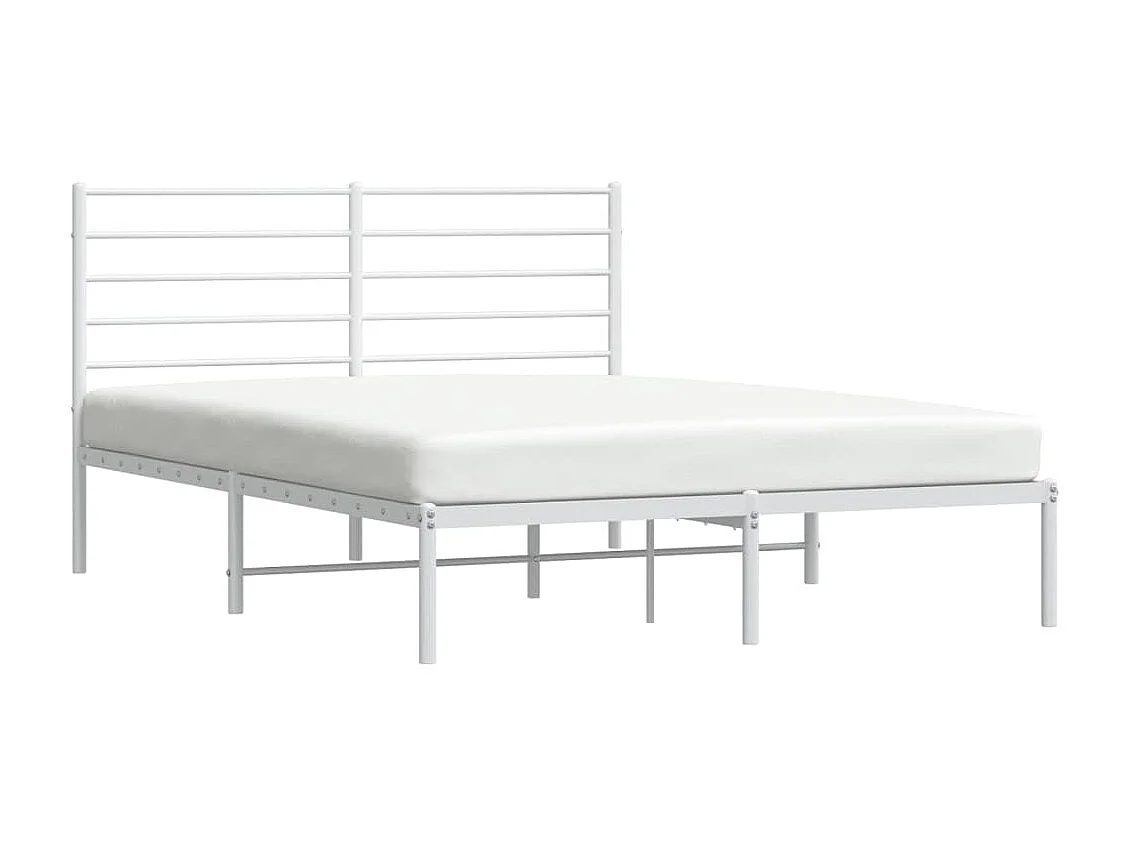 Bedframe met hoofdbord metaal wit 160x200 cm NL25728