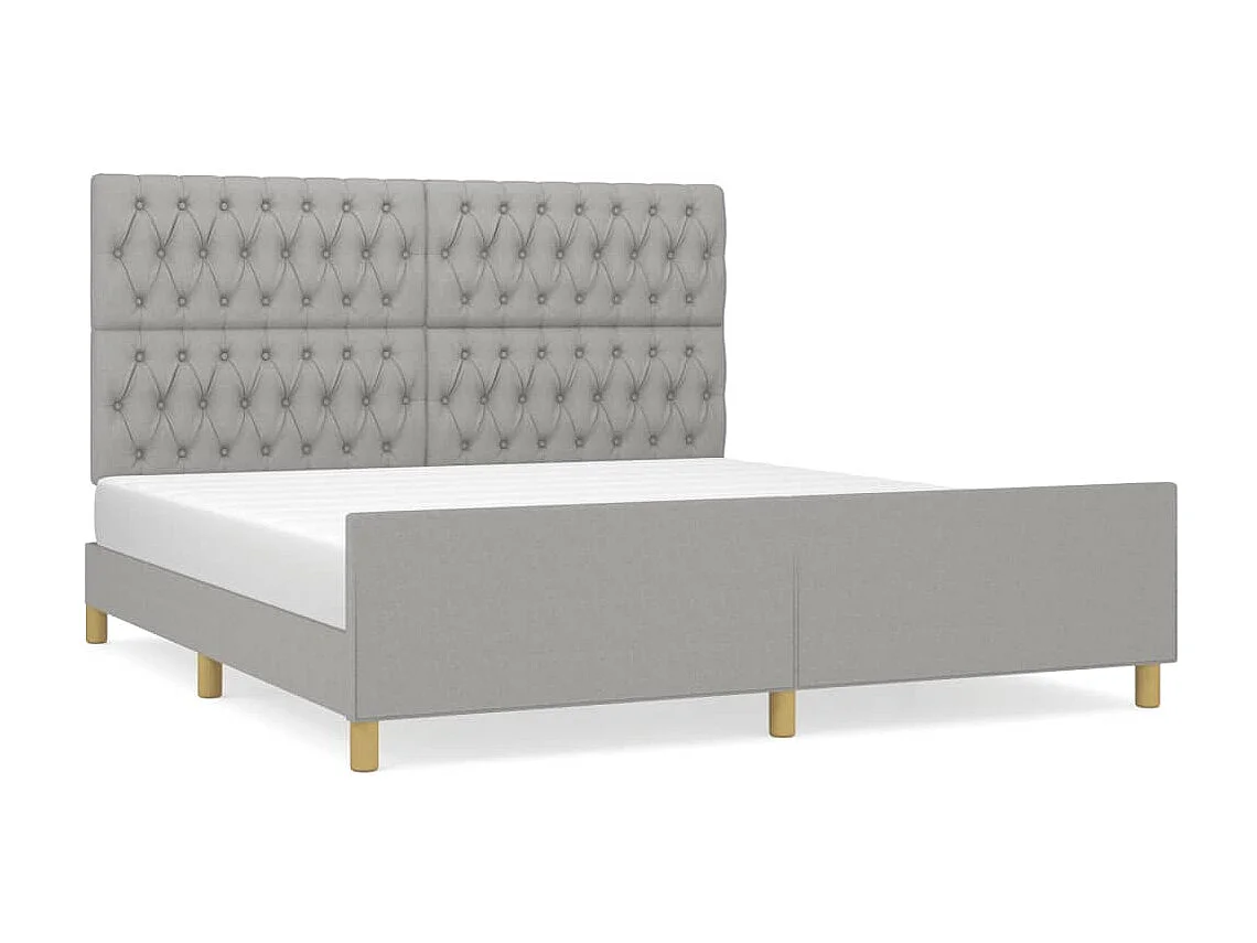 Cama 180x200 cm tecido cinzento-claro PT838292