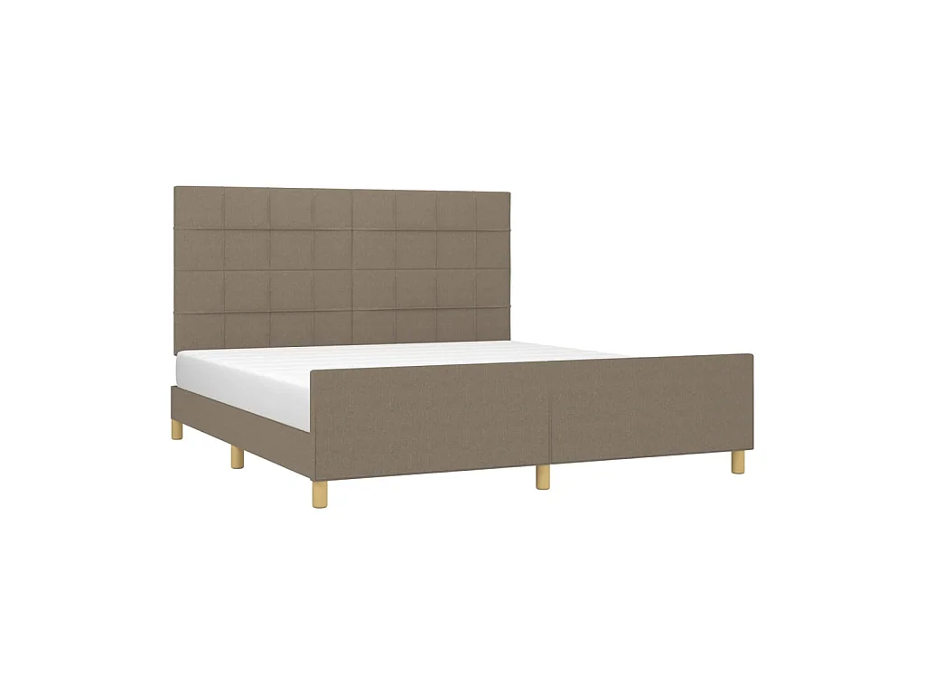 Lit-160x200 cm avec tête de lit Taupe Tissu EGGB60540