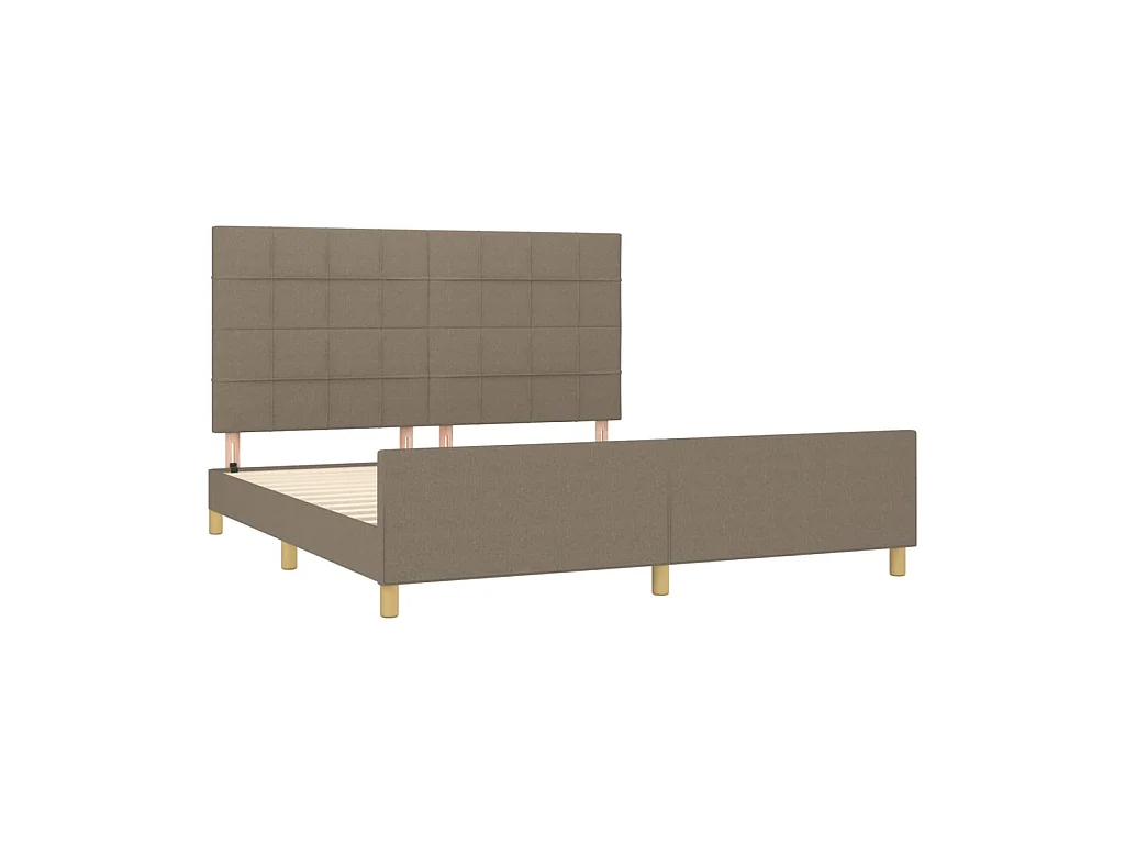 Lit-160x200 cm avec tête de lit Taupe Tissu EGGB60540