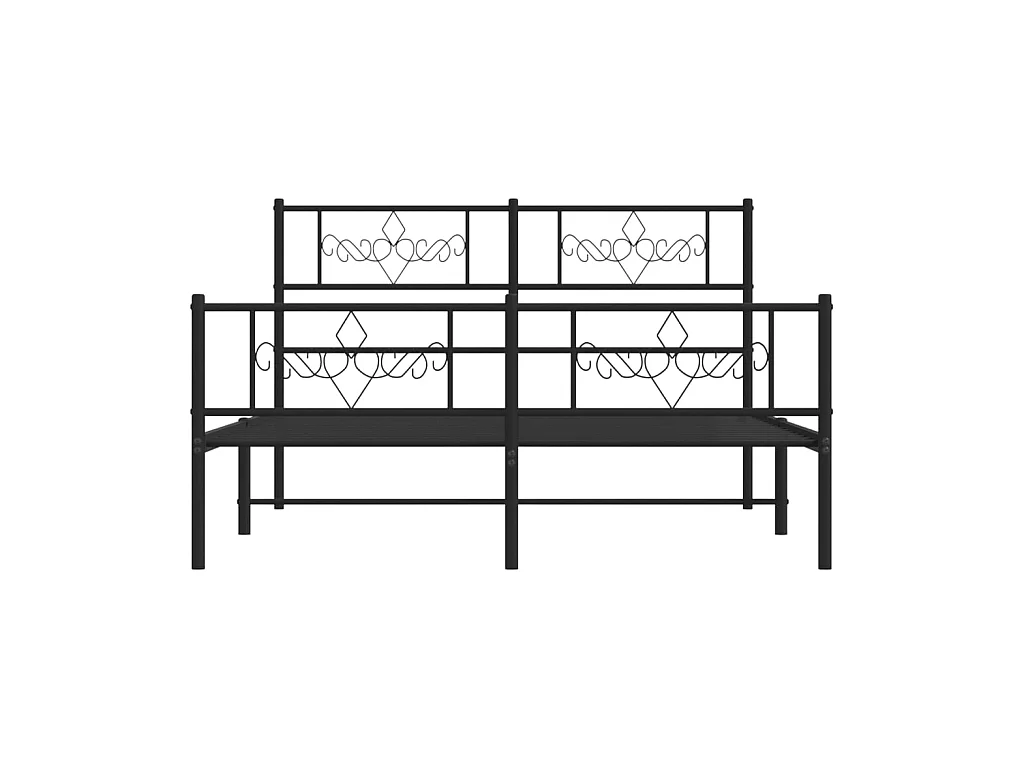 Cama com cabeceira e pés 140x200 cm metal preto PT529906
