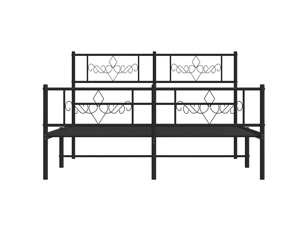 Cama 140x200 cm cabecero y estribo metal negro ES21846