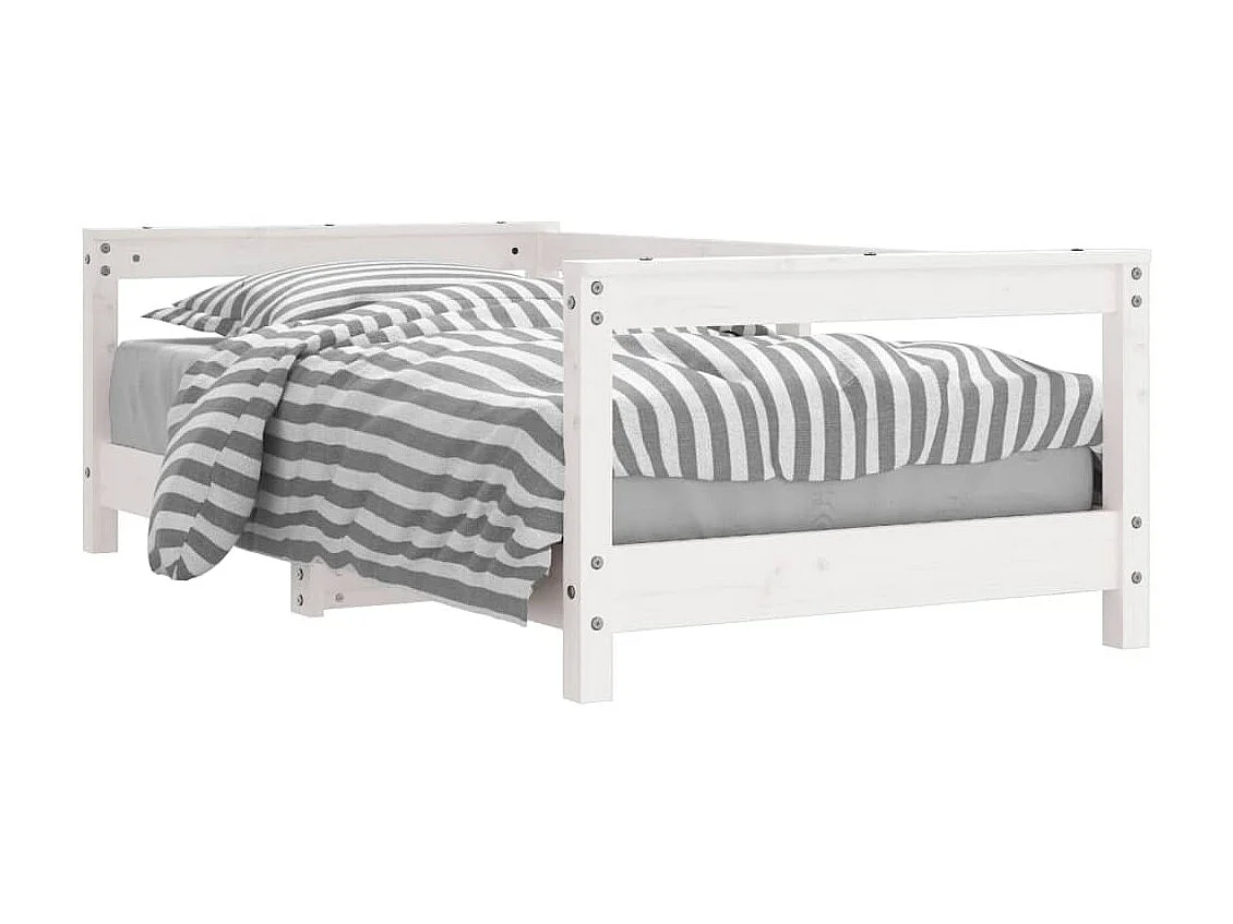 Lit-70x140 cm pour enfant blanc bois de pin massif EGGB95165