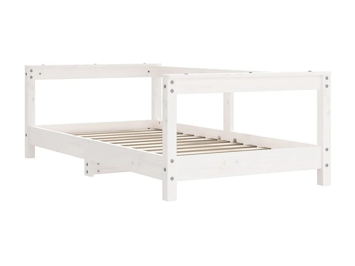 Lit-70x140 cm pour enfant blanc bois de pin massif EGGB95165