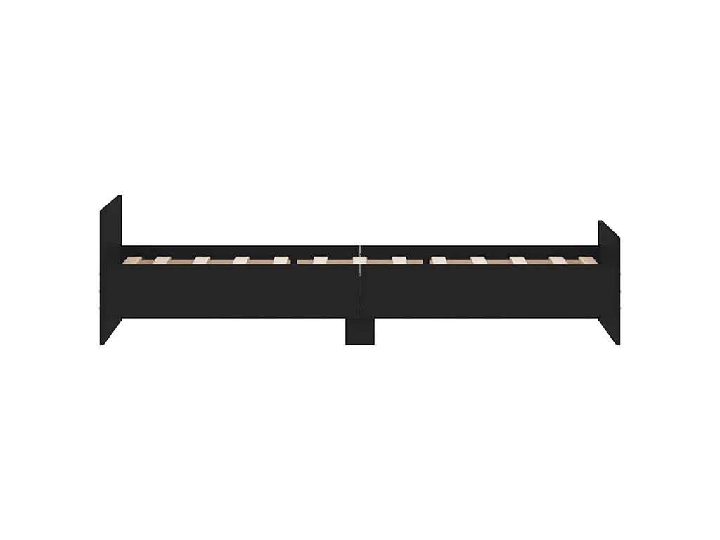 Lit-75x190 cm noir petit simple bois d'ingénierie EGGB24649