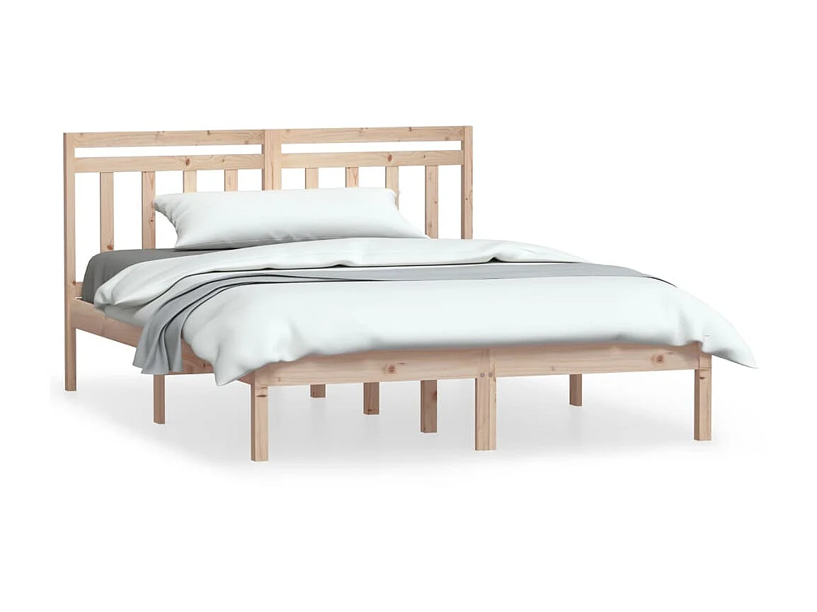 Lit-150x200 cm Bois massif Très grand EGGB58946