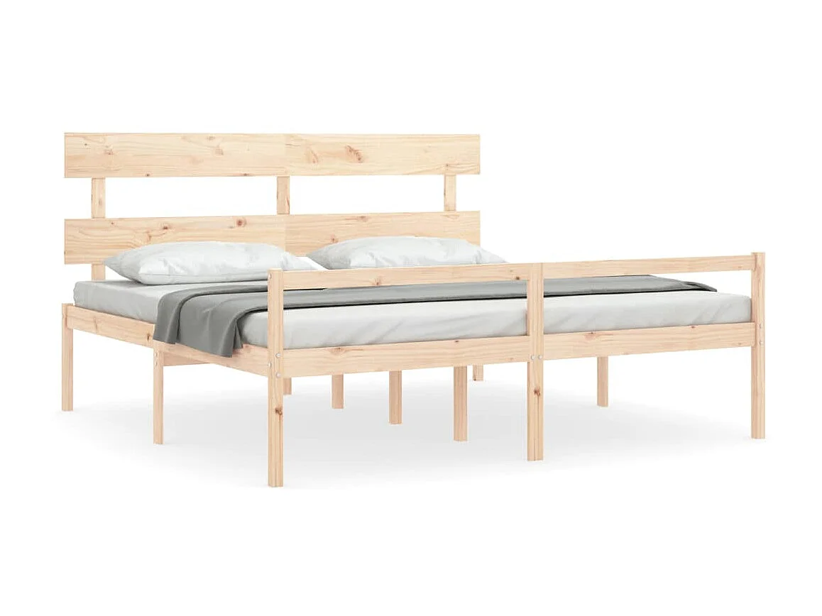 Cama para idosos com cabeceira 200x200 cm madeira maciça PT418344