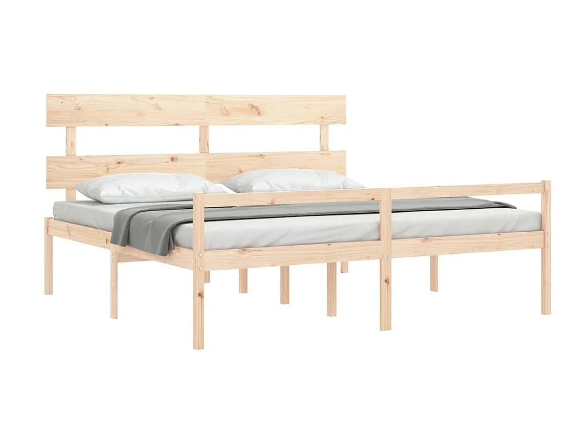 Cama para idosos com cabeceira 200x200 cm madeira maciça PT418344
