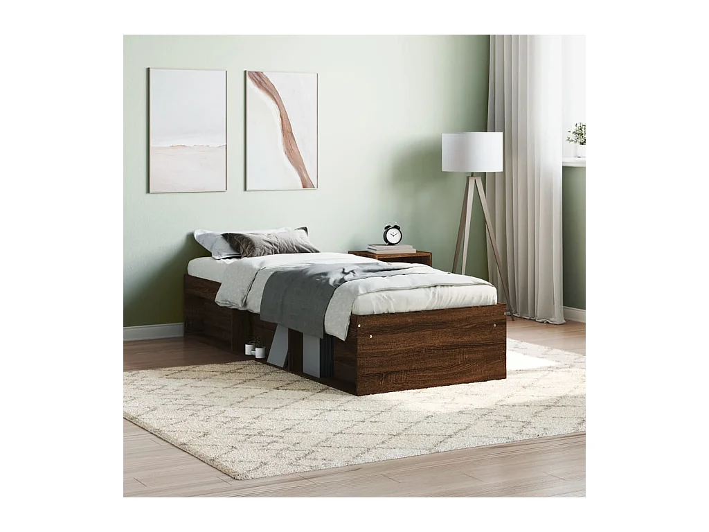 Cama 75x190 cm roble marrón ES39674