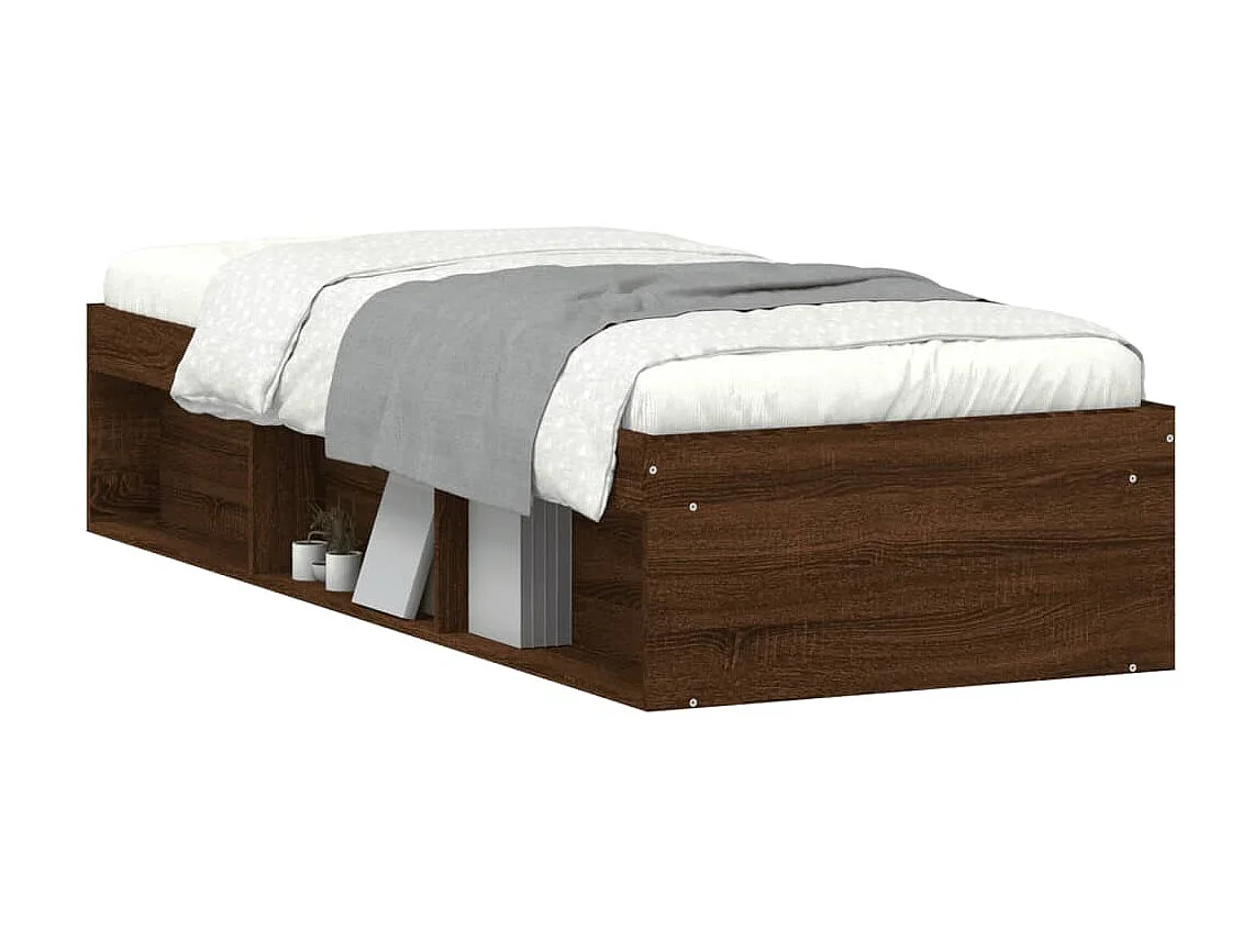 Lit-75x190 cm chêne marron petit simple EGGB26457