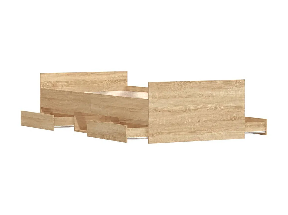 Lit-90x190 cm avec tête de lit/pied de lit chêne sonoma EGGB18283