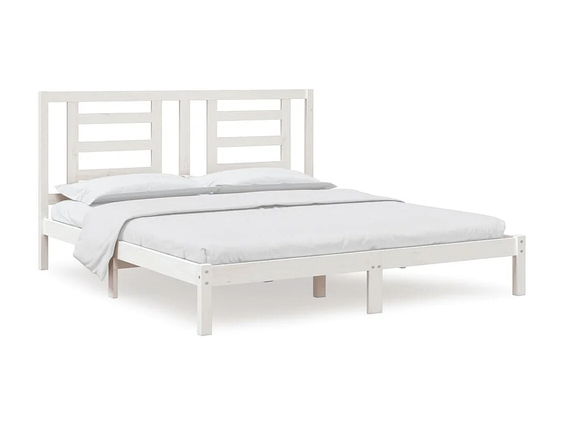 Lit-180x200 cm Blanc Bois massif Super King EGGB45789