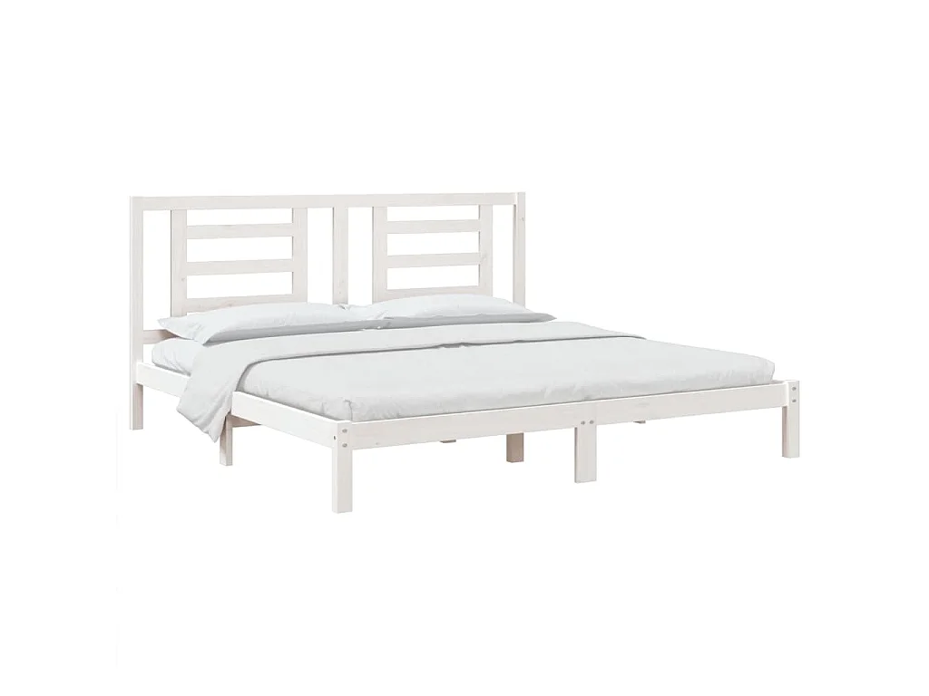 Lit-180x200 cm Blanc Bois massif Super King EGGB45789