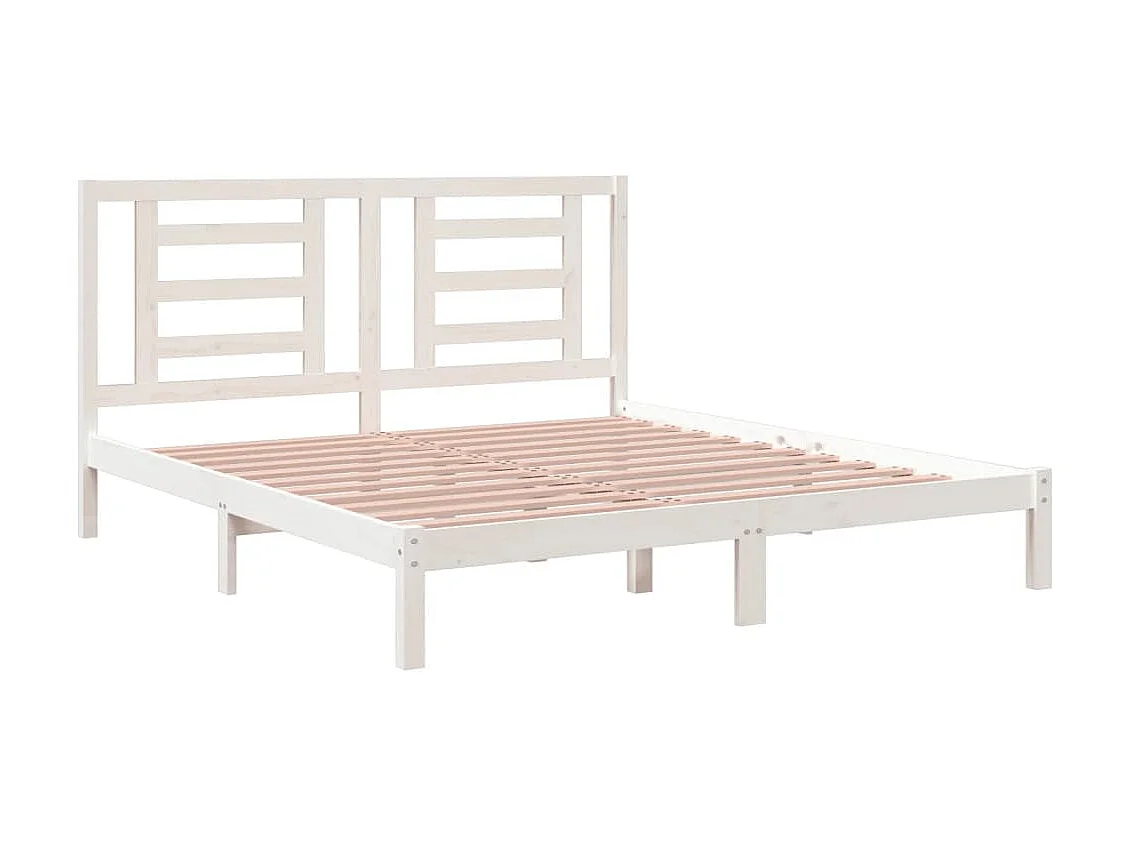 Lit-180x200 cm Blanc Bois massif Super King EGGB45789