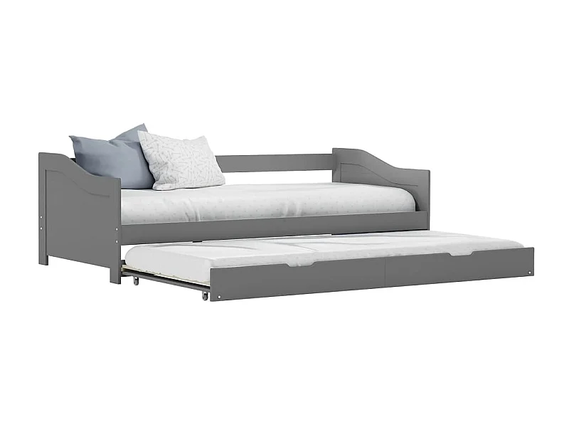 Lit-90x200 cm extensible Gris Bois de pin EGGB20107