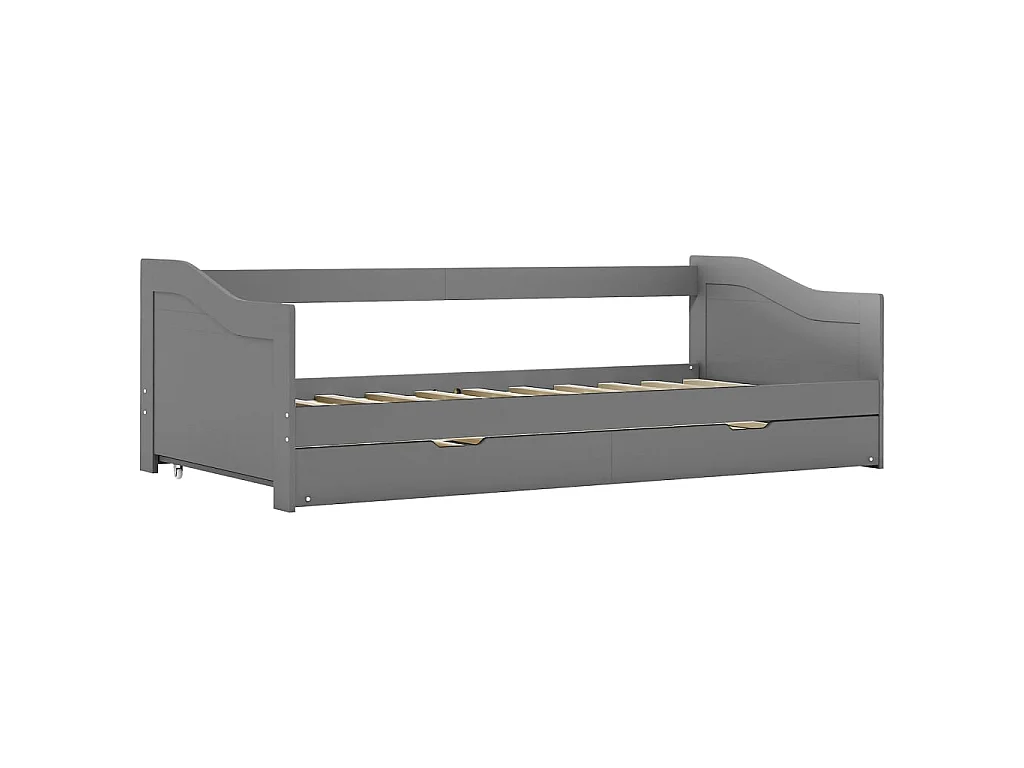 Lit-90x200 cm extensible Gris Bois de pin EGGB20107