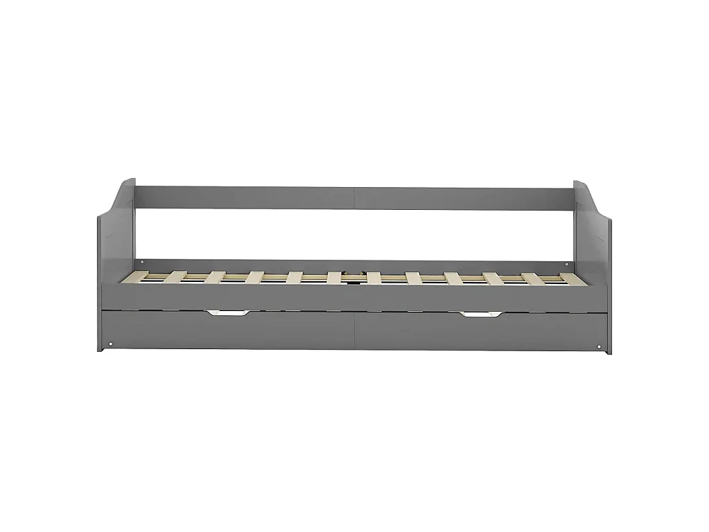 Lit-90x200 cm extensible Gris Bois de pin EGGB20107