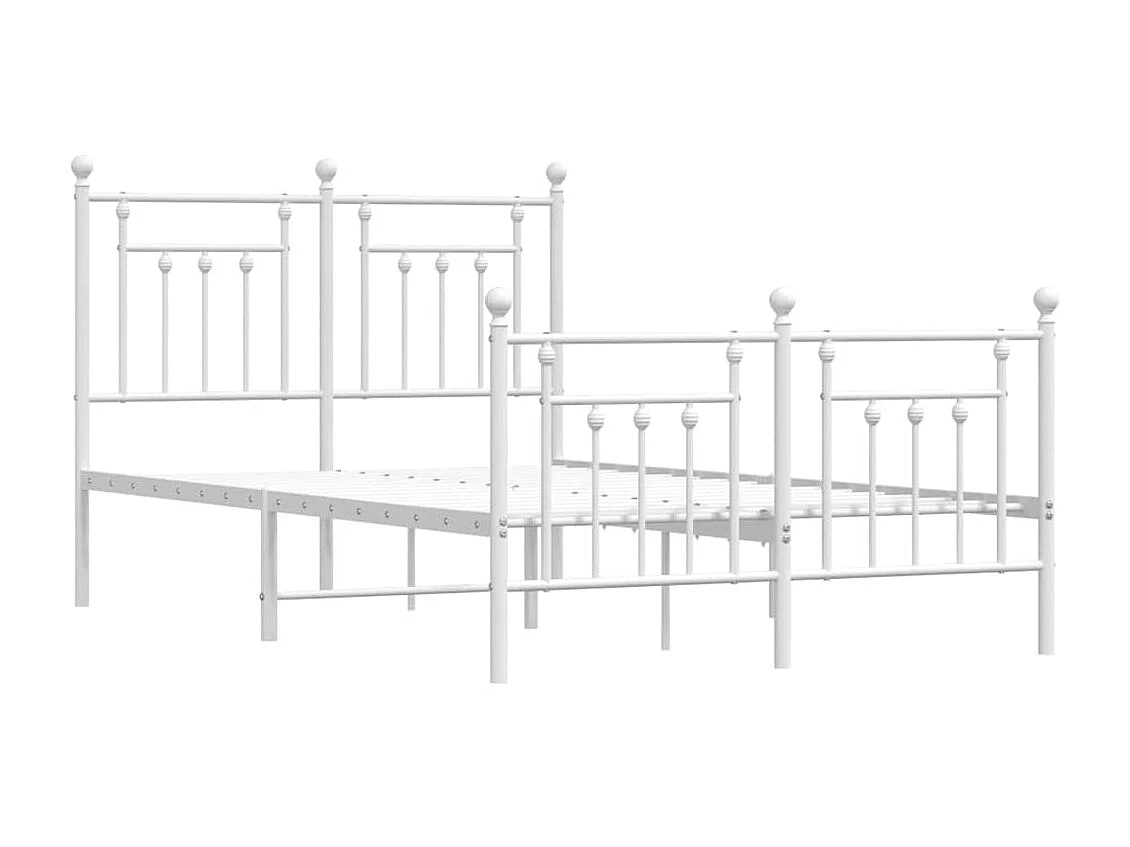Cama com cabeceira e pés 120x200 cm metal branco PT215560